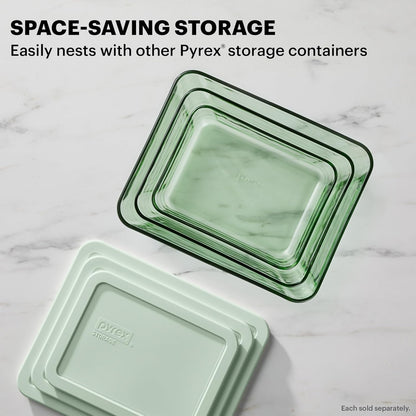 Pyrex Colors Tinted Large Rectangular Food Storage Container - 11 Cup | BPA-Free, Microwave & Dishwasher Safe