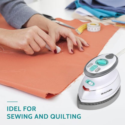 Beautural Mini Travel Steam Iron - Dual Voltage, Non-Stick Soleplate, Anti-Slip Handle | Perfect for Sewing & Quilting