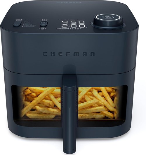 Chefman Crispinator Air Fryer - 6-in-1, 8 Qt Capacity, TurboFry Pro Technology, Nonstick Ceramic Basket