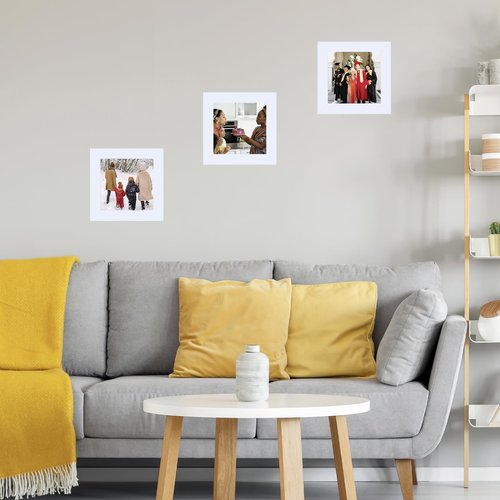 JCJMY 4x4 Picture Frame White for Wall Hanging or Tabletop, Wall Mounting Horizontally or Vertically, 4 x 4 Wall Gallery Poster Photo Frame with Shatter Resistant Plexiglass, White