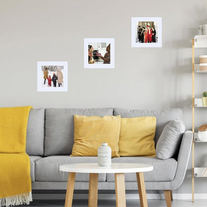 JCJMY 4x4 Picture Frame White for Wall Hanging or Tabletop, Wall Mounting Horizontally or Vertically, 4 x 4 Wall Gallery Poster Photo Frame with Shatter Resistant Plexiglass, White