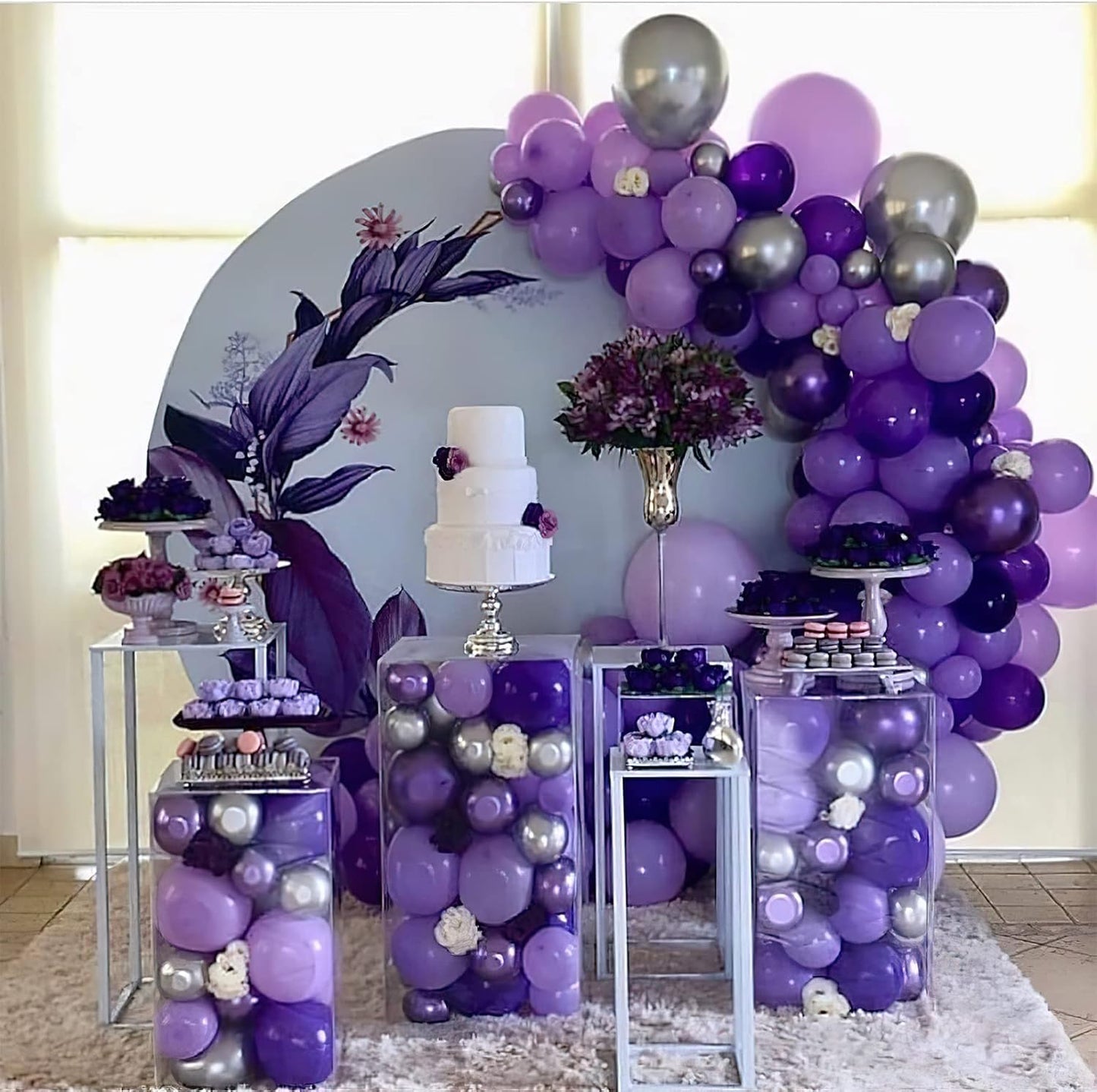 PartyWoo Purple Balloons - 60 Pcs 12 Inch Latex Balloons in Light Pastel Dark Purple & Lavender for Celebrations