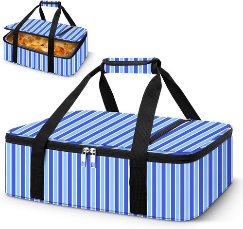 Coobiiya Insulated Casserole Carrier - Keeps Food Hot or Cold | Portable 9" x 13" Lasagna Tote for Picnics