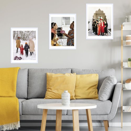 JCJMY 19.25x26.75 Puzzles Frame White, Display 18x24 with Mat or 19.25 x 26.75 without, Wall Hanging 19.25 by 26.75 Picture Frame for Poster Photo Canvas Picture Puzzles, White