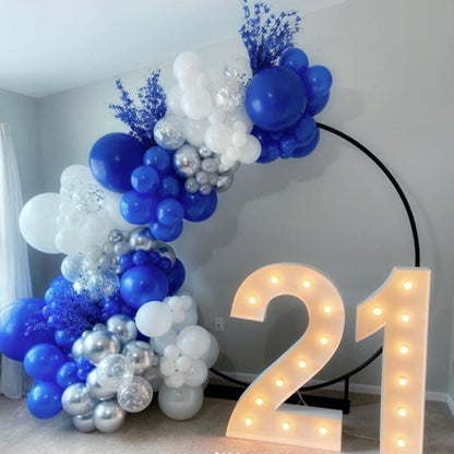 Awenztech Royal Blue Balloon Arch Kit - 120 Pcs of Latex Balloons in 5-18 Inch Sizes for Parties & Events
