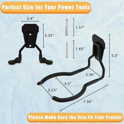Power Tool Hanger - Garage Wall Hooks for Efficient Tool Organization | 4-Pack Utility Hooks