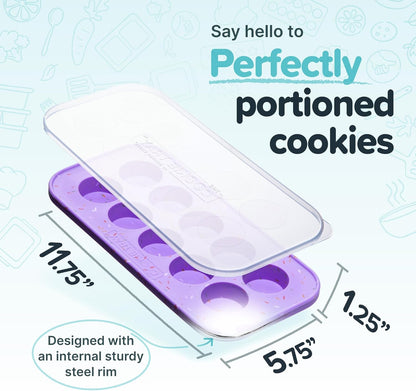 Souper Cubes Silicone Freezer Tray - Ideal for Freezing Cookie Dough, Chocolates & More - Lavender With Sprinkles | 2-Pack