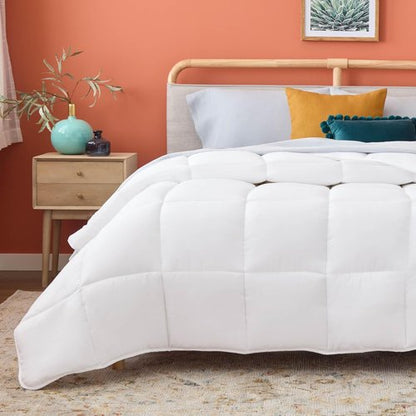 Linenspa White Down Alternative Comforter - All-Season Queen Size Duvet Insert with Box Stitch & 8 Loops