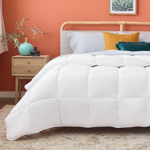 Linenspa White Down Alternative Comforter and Duvet Insert, for Queen Size Bed – All-Season Comforter with Box Stitch and 8 Duvet Loops – Bedding for Kids, Teens, and Adults