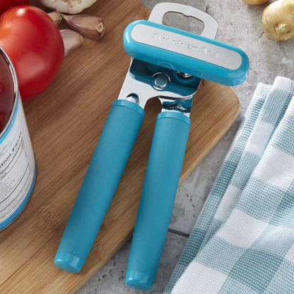 KitchenAid Soft Classic Multifunction Can Opener / Bottle Opener, 8.29-Inch, Ocean Drive