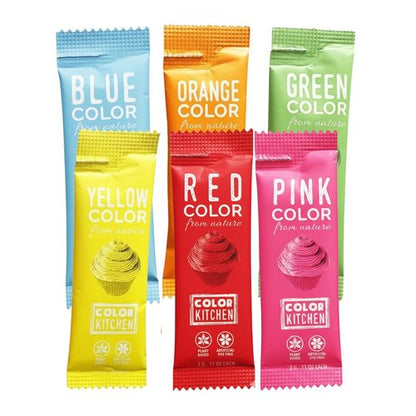 Color Kitchen Food Coloring - Vibrant 6 Pack | Plant-Based, Vegan, Gluten-Free, Non-GMO, Kosher