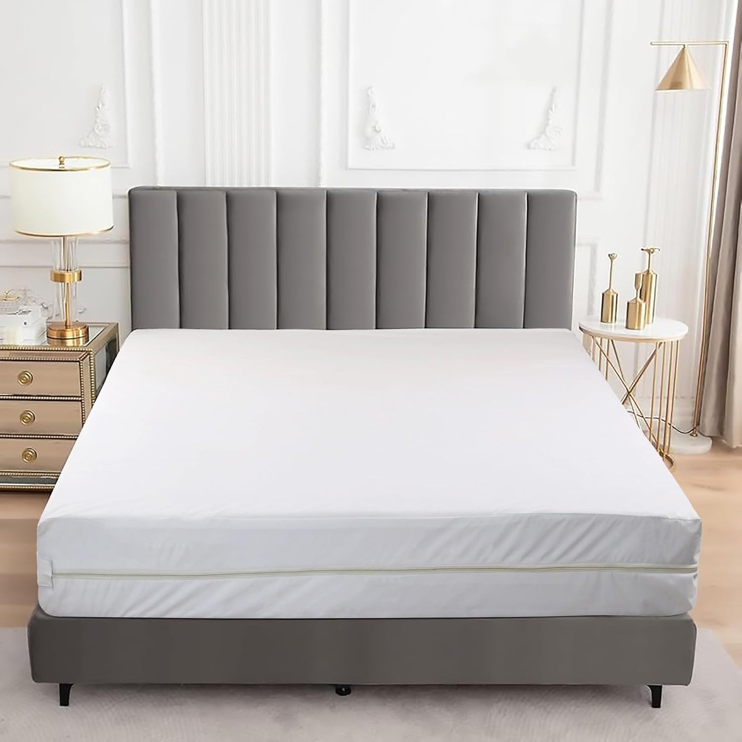 Zippered Mattress Encasement | Queen Mattress Protector - 6-Sided Waterproof Cover - Soft & Noiseless