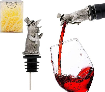 Animal Wine Aerator & Liquor Pourer for Bar,Home and Party Wine Pourer Aerator Festival Gift (Penguin Silver Gray)