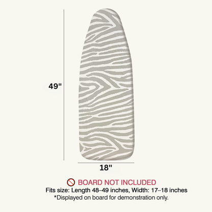 UniSimp Ironing Board Cover and Pad 18"x49" Extra Thick Natural Cotton, Scorch and Stain Resistant Padding, Extra Wide Iron Board Cover with Fasteners Heavy Duty Elastic Edge, Heatproof Zebra
