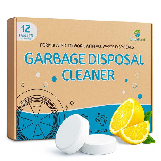 ORIENTLEAF Garbage Disposal Cleaner and Deodorizer Tablets 20g 1 Year Supply Sink Cleaner, Prevents Odors, Natural Kitchen Drain Cleaning Care 12 Pack