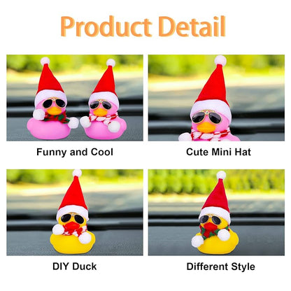 Christmas Rubber Duck Car Ornament with Hat, Sunglasses & Scarf - Pink Duck-Green Scarf (Variation of THIS listing)