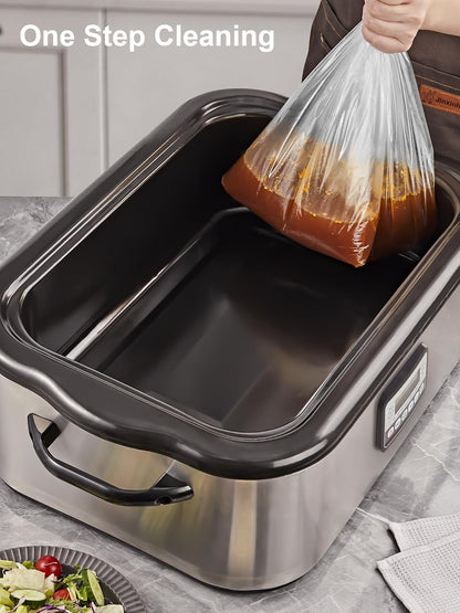 SMARTAKE Disposable Roaster Liners - 2 Count Plastic Cooking Bags for Easy Cleanup | Fits 16-22 Quart Roasters, 18 x 34 Inch