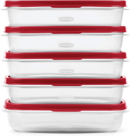 Rubbermaid EasyFindLids Meal Prep Containers - 5.5 Cup Size in Vibrant Red for Convenient Storage