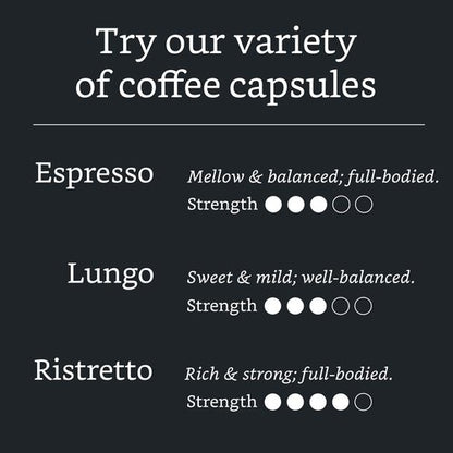 Amazon Brand - Solimo Lungo Capsules, Compatible with Nespresso Original Brewers, Medium Roast, 50 Count (Pack of 1)