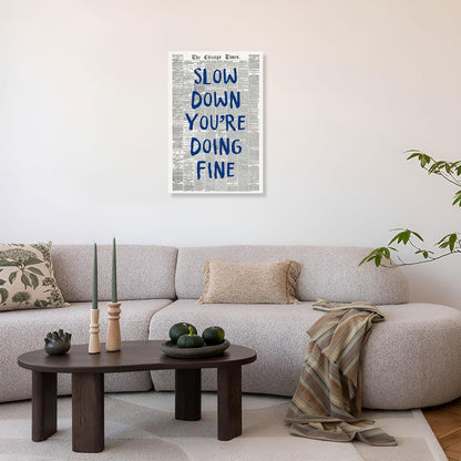 Rubeoxn Trendy Poster - Funny Navy Blue Letter Canvas Wall Art | Minimalist 12x16in Unframed Decor