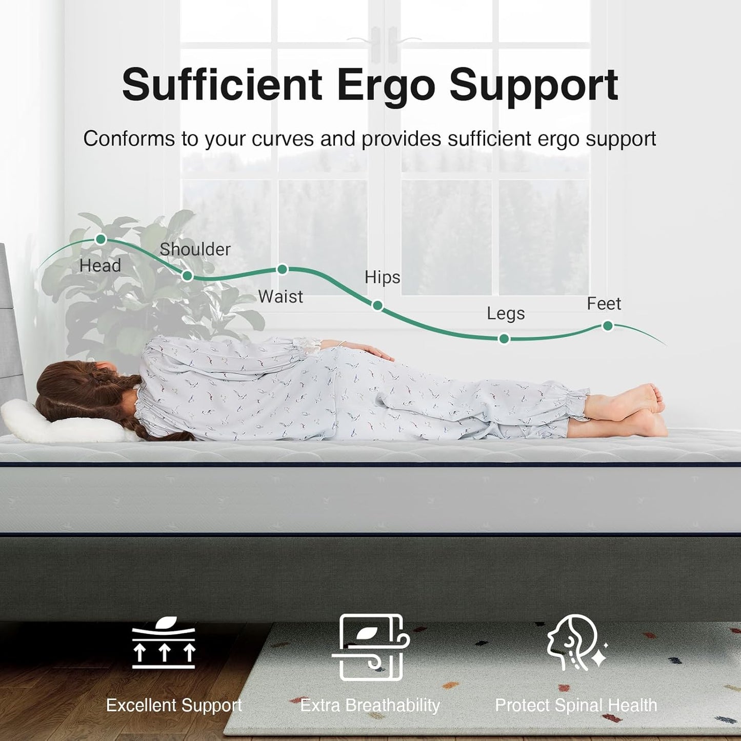 Novilla Twin Mattress - 6 Inch Foam & Spring Hybrid for Restful Sleep | Medium Firm, CertiPUR-US Certified