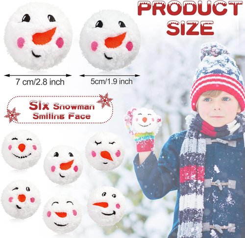Civaner Plush Fake Snowballs - 120 Pcs for Indoor Snowball Fights | Classic 2 Inch Christmas Decor