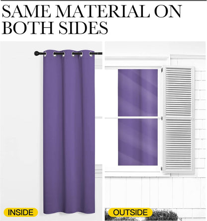 NICETOWN Blackout Curtain Panels - Thermal Insulated Grommet Drapes for Basement | Lilac Purple, 34x84" (1 Pair)