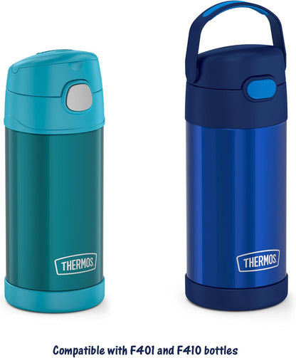 THERMOS FUNtainer 12 Ounce Insulated Kids Water Bottle - 4 Replacement Straws Included