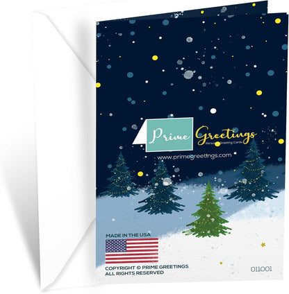 Prime Greetings Christmas Card - Eco-Friendly Design for Sister & Brother-in-Law | 5in x 7.75in, Thick Card Stock