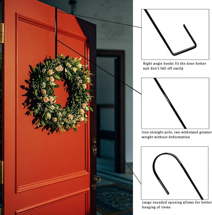 12" Wreath Hangers by [Brand Name] - Non-Scratch Over The Door Hooks for Holiday Decor | 2 Pack