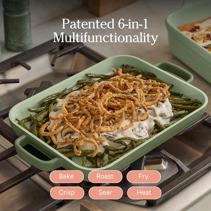 Our Place Mini Griddle Pan - 2 Quart Nonstick Ceramic Sheet Pan & Stovetop Griddle with Handles | Toxin-Free Cast Aluminum | Oven Safe up to 450°F | Compatible with All Cooktops | Sage