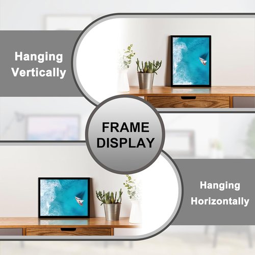 Lightweight Black Picture Frame Set by [Brand Name] - Durable 8.5x11 Inch High-Clarity Display (2 Pack)