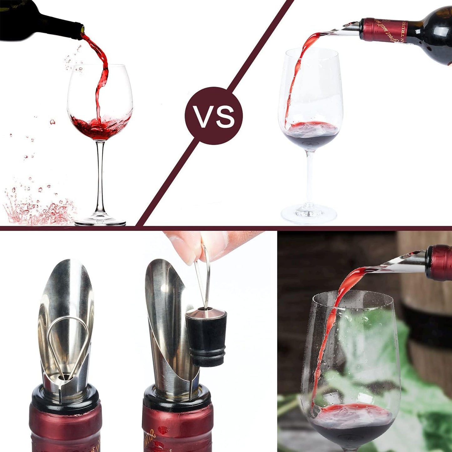 Valentines Day Gifts, 9 PCS Corkscrew Wine Opener Set, Stainless Steel Cork Screw Rabbit Wine Bottle Opener Kit Including Foil Cutter, Pourer, Vacuum Wine Stopper Corkscrews etc