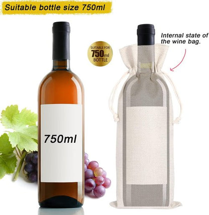 Hostess Gift Wine Bag, Housewarming gift, Bread Salt Wine Home Blessing Housewarming Gift, New Home Gift Wine Bag (Beige-Bread)