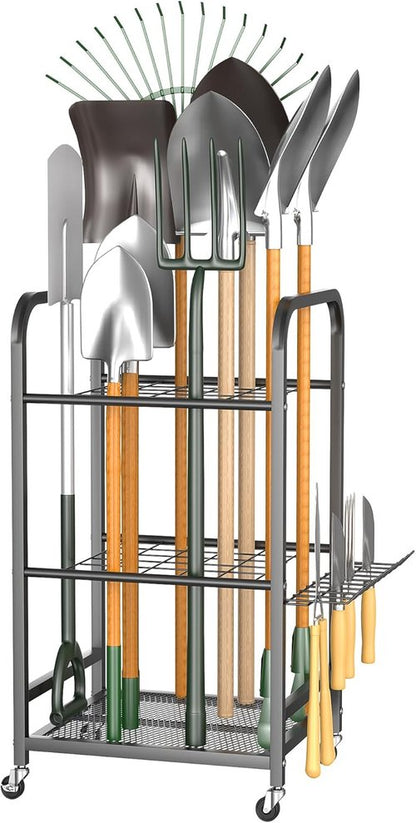 EVERHANGER Garden Tool Organizer - Durable Storage Solution for Indoor/Outdoor Use | Yard Tool Stand