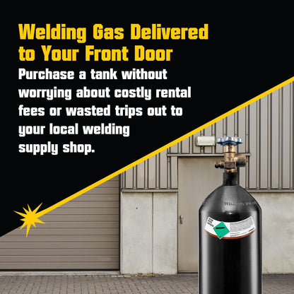 PrimeWeld 100% Argon Gas Welding Tank Full 40CF | DOT 3AA | USA CGA 580 Valve | Best Gas for TIG Welding Applications | Cylinders Full & Ready to Use