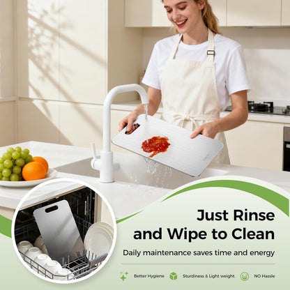 Titanium Cutting Board Set by [Brand Name] - 3 Double-Sided Boards for Raw & Cooked Food | Non-Toxic, Dishwasher Safe