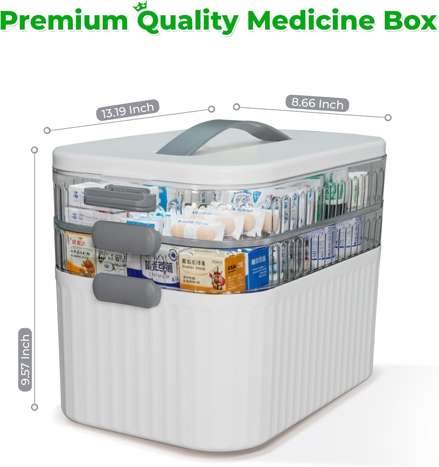 Multi-Tier Medicine Storage Box by [Brand Name] - Portable First Aid Organizer for Home & Travel | Large Pill Cabinet with Bonus 7-Day Pill Case (3-Tier & 4-Tier Options)