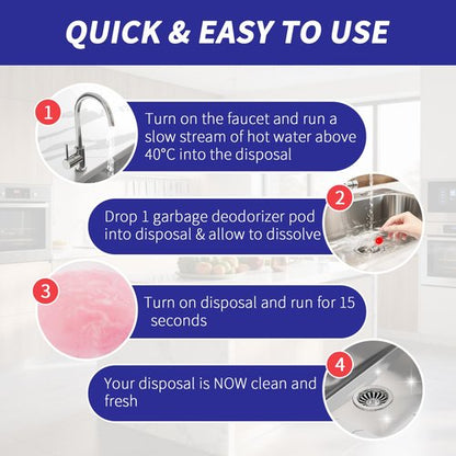 ifbaby 50 Count Garbage Disposal Cleaner and Deodorizer – Sink Odor Eliminator, New Powerful Grapefruit Zest Scented Kitchen Sink Freshener Pods& Drain Odor Eliminator Disposer Care Balls