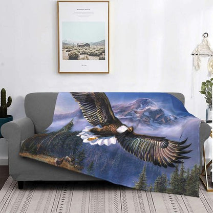 Bald Eagle Blanket American Eagle Decor Throw Blanket Bald Eagle Blanket Gifts for Men Super Warm Soft Plush Lightweight Fleece Flannel Blanket Winter Couch Bedding Blanket for Kids Adults 80"X60"