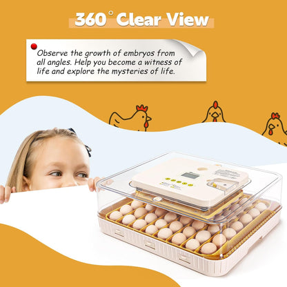 Sailnovo 56 Egg Incubator - Automatic Egg Turning & Humidification | Temperature Control for Chicken, Duck, Quail Eggs