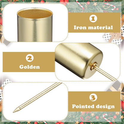Angoily Candle Holder Stakes - 5 Pcs Golden Taper Candlestick Holders for Christmas Tree Decor