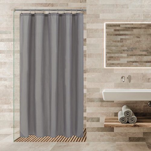ALYVIA SPRING Stall Fabric Shower Curtain Liner Waterproof - 54" x 78", Soft & Lightweight Long Stall Size Shower Curtain with Magnets, Machine Washable - 54x78, Grey