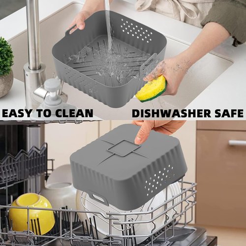 COSORI Air Fryer Silicone Liners - Reusable Square Liners for 5QT, 5.8QT, 6QT, 6.8QT | 2 Pack