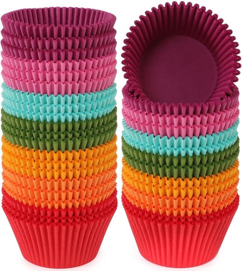 Caperci Jumbo Cupcake Liners - Extra Large 300-Count | Odorless, Food-Grade Grease-Proof Paper