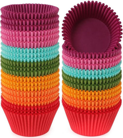 Caperci Jumbo Cupcake Liners - Extra Large 300-Count | Odorless, Food-Grade Grease-Proof Paper