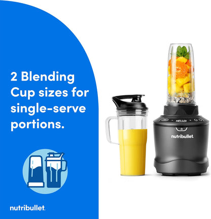 Nutribullet SmartSense Blender Combo - 1400W Power, 64oz Pitcher & 32oz/24oz Cups | Smoothies & Soups in Gunmetal Gray