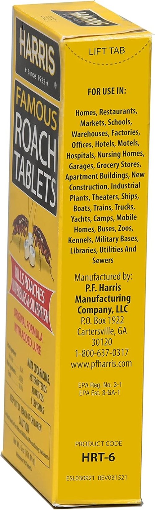 Harris Roach Tablets - Boric Acid Insect Killer with Lure | 6oz (145 Tablets) - Effective Roach Control