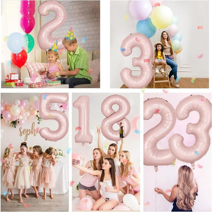 40 inch Pink Number Balloon Light Pink 2 Balloon Matte Pink Number 2 Balloon for 2nd Birthday Party Decorations