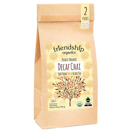 Friendship Organics Decaf Chai Tea Bags, Organic and Fair Trade 36 count